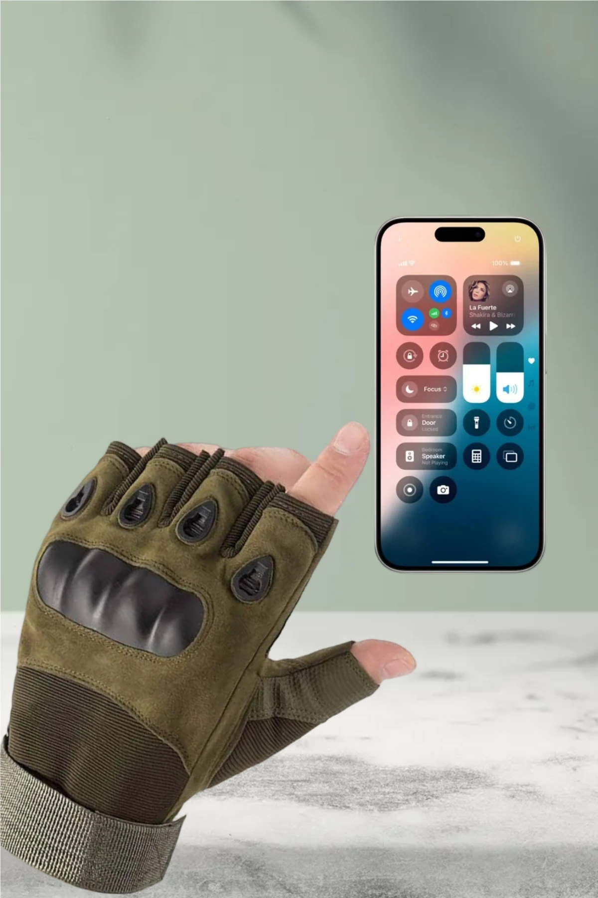 Tactical Half Finger Gloves – Hard Knuckle Sports & Outdoor Gym Gloves | Hiking, Cycling, Boxing, Motorcycle Riding, Shooting | Green